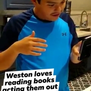 Weston loves reading books